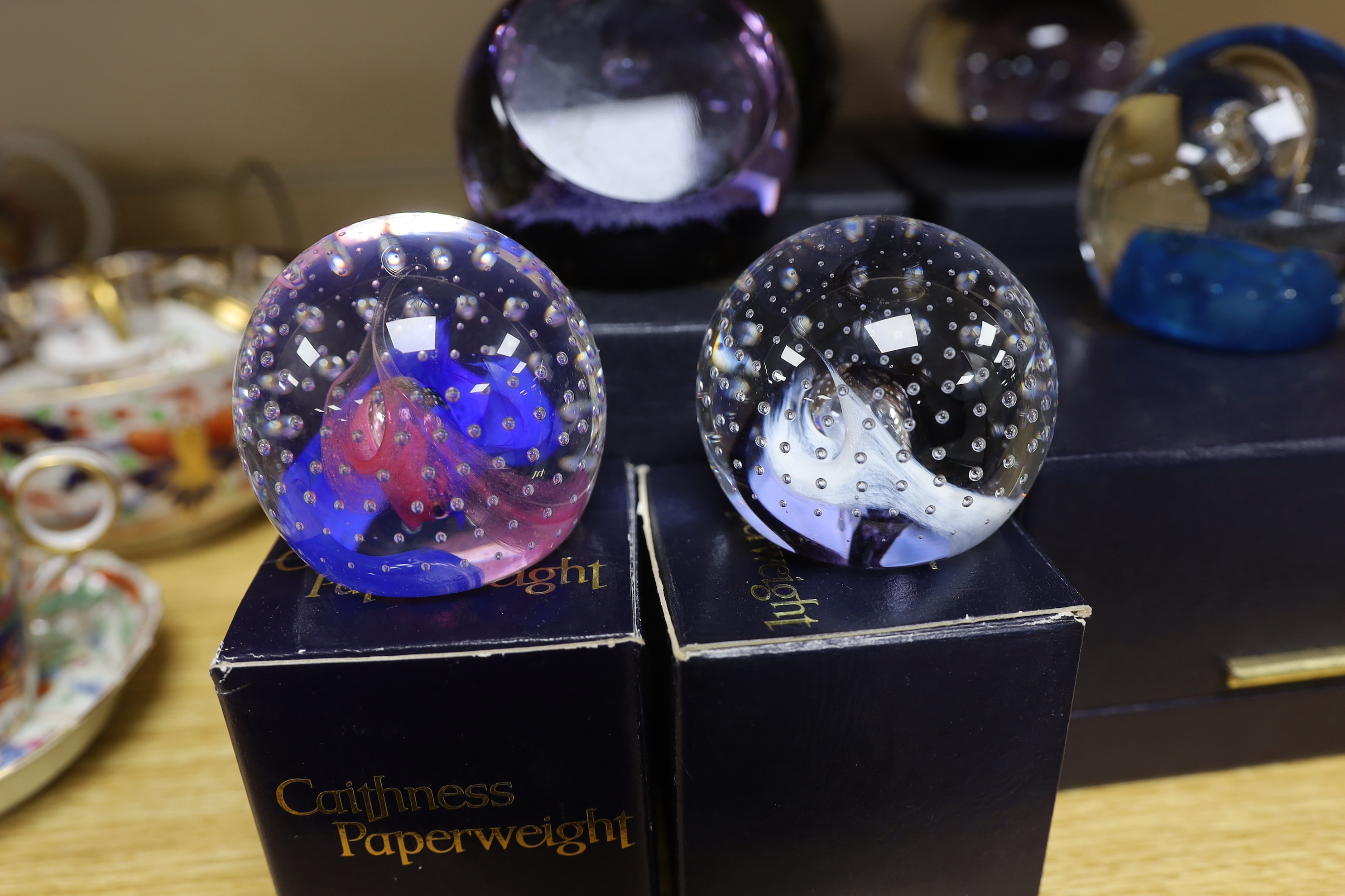 Eight Caithness paperweights, boxed, some limited edition